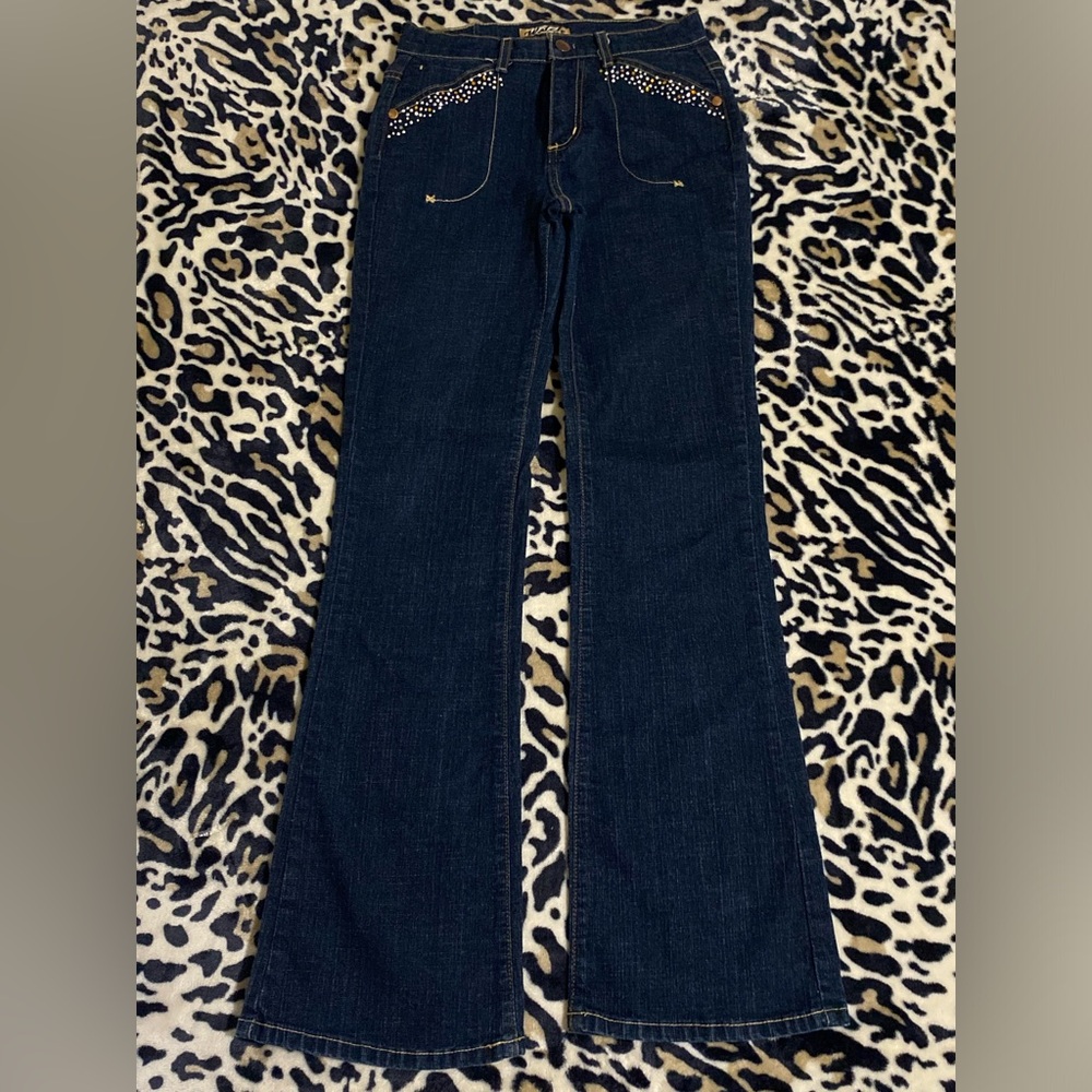 Y2k bling flare jeans